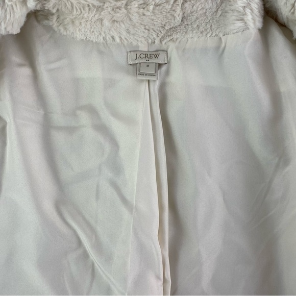 J. Crew Faux Fur Teddy Bear Coat White Size Medium - Picture 7 of 11